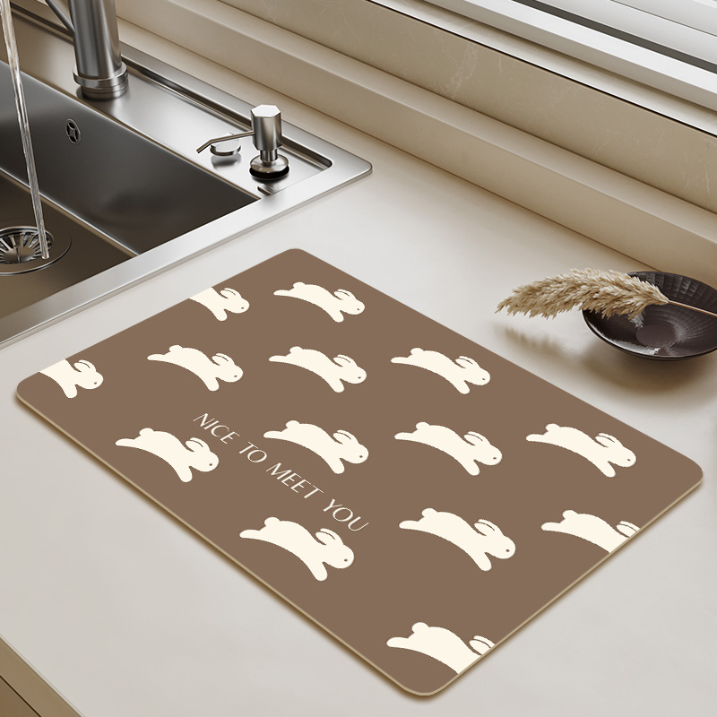 科技皮厨房台面沥水垫灶台洗碗池吸水垫可擦免洗台U盆防水垫可定