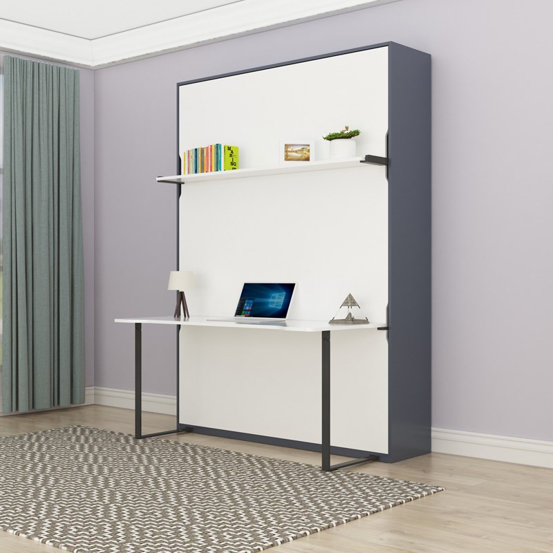 书桌书架c隐形壁床一体小户型多功能衣柜墨菲床电动折叠床五金配