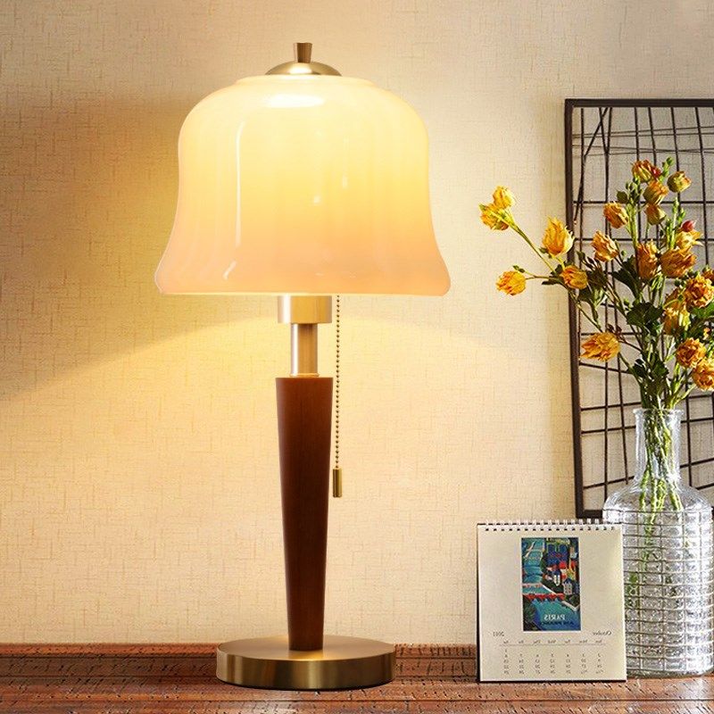 中古风客厅台灯主卧室床头柜灯高级感复古高档书房办公灯蘑菇台灯,家装灯饰光源,装饰台灯,淘宝优惠券,粉丝福利购,淘宝优惠卷