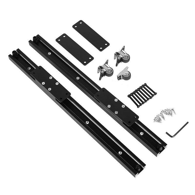 中岛台导轨底装岛台轨道开放餐桌滑道桌面平推伸缩延伸定制吧台