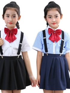 新品 儿演唱童 l校园大合演服幼儿园女童背带短裙诗朗诵表服装 新款