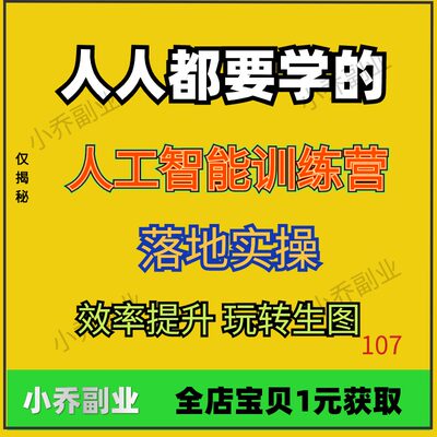 2024副业项目人人都要学的人工智能训练营落地实操效率提玩转生图