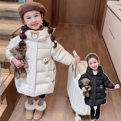 女童羽绒棉服冬装2025新款儿童超好看宝宝加厚中长款棉袄女孩外套