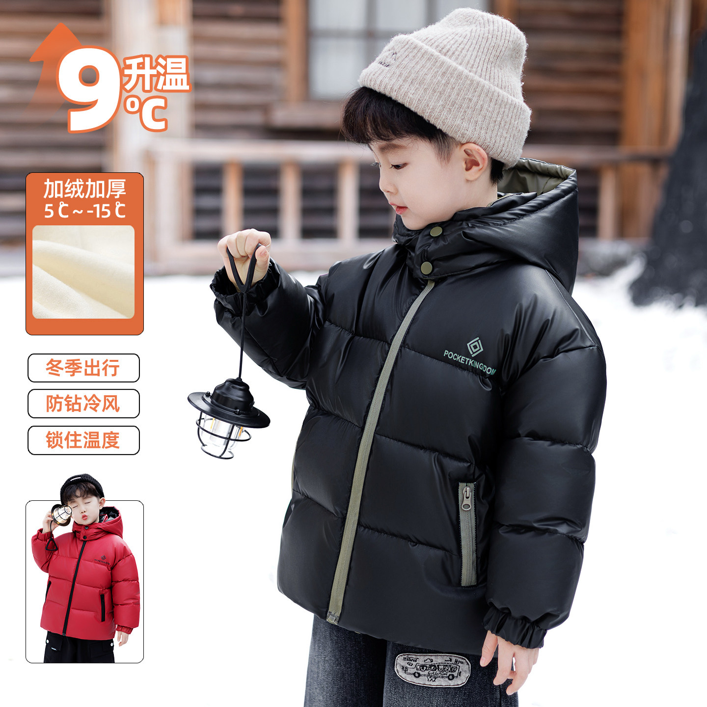 男童免洗小羊皮棉服冬季2025新款儿童中小童外套加厚男孩棉衣棉袄