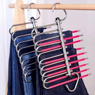 架整体不锈钢折叠柜内衣服夹无痕多层防滑伸缩宿舍九层六层 衣架裤