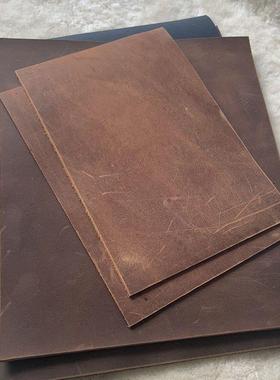 包邮牛皮料手工diy疯马皮皮料真纯皮tn本皮练手头层牛皮荡刀皮mm