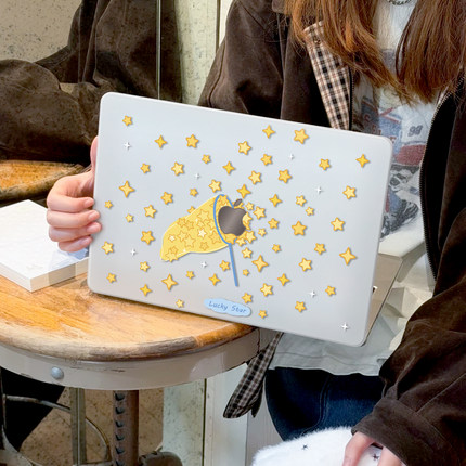 ins卡通星星人适用苹果华为电脑macbook15保护壳mac笔记本电脑2025新款M2pro15寸macbookair13膜M3轻薄冰晶壳