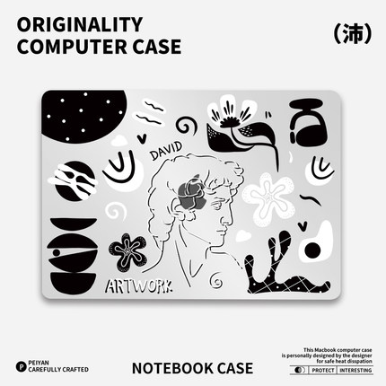 ins风复古插画适用苹果华为电脑macbook15保护壳mac笔记本电脑2025新款M2pro15寸macbookair13膜M3轻薄冰晶壳