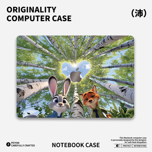疯狂动物城适用苹果华为电脑macbook15卡通周边保护壳mac笔记本电脑2025款 M2pro15寸macbookair13膜M3轻薄壳