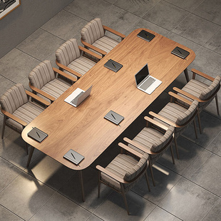 实木会议桌长桌商用木质桌子长条桌易工作台大板办公桌约