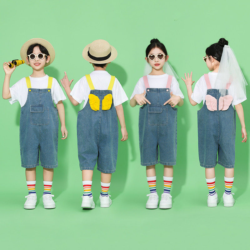 幼儿园六一演出服牛仔背