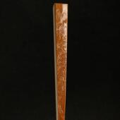 王伟本工老玉竹精工扇骨东阳名家向平本工浅浮雕山水竹雕文人折扇