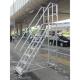 定制铝合金移动平台梯安全工作梯爬梯围栏扶手登高梯子仓库货架梯