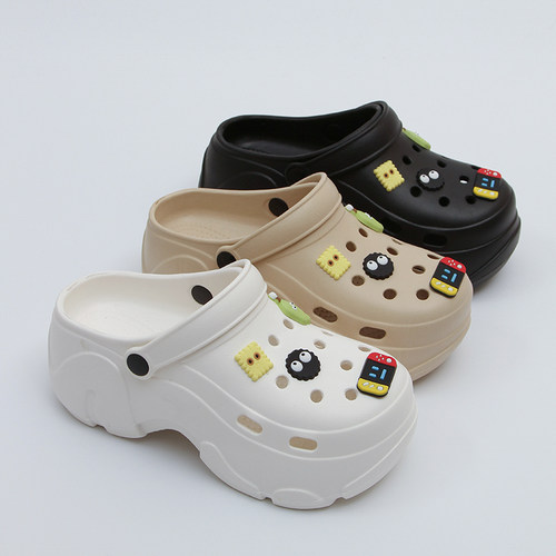 夏季厚底防滑洞洞鞋女款可外穿舒适时尚增高底eva沙滩拖鞋男现货