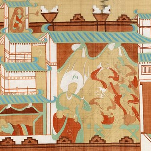 张大千摹九色鹿敦煌莫p高窟第二五七窟北魏鹿王本生卷微喷画稿佛