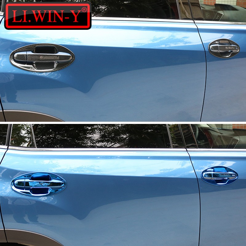 适用于斯巴鲁192021款森林人门碗拉手不锈钢门Q腕贴防刮拉手装饰