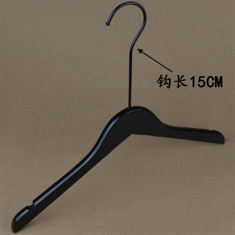 黑色实木衣架服装店o木质衣架衣撑裤架扁钩酒店防滑衣挂包邮