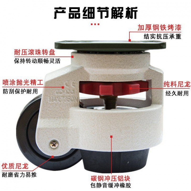 C-FMS C-FMJ40/60/80/100/120/150-N福马轮 水平调节轮带板型脚轮