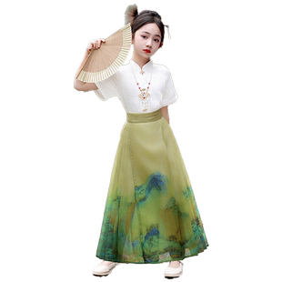 霂霏兔女童马面裙2026套装夏季古风明制儿童汉服裙中国风女孩唐装