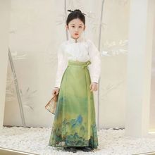 霂霏兔女童千里马面裙套装春秋古风明制儿童汉服裙中国风女孩唐装