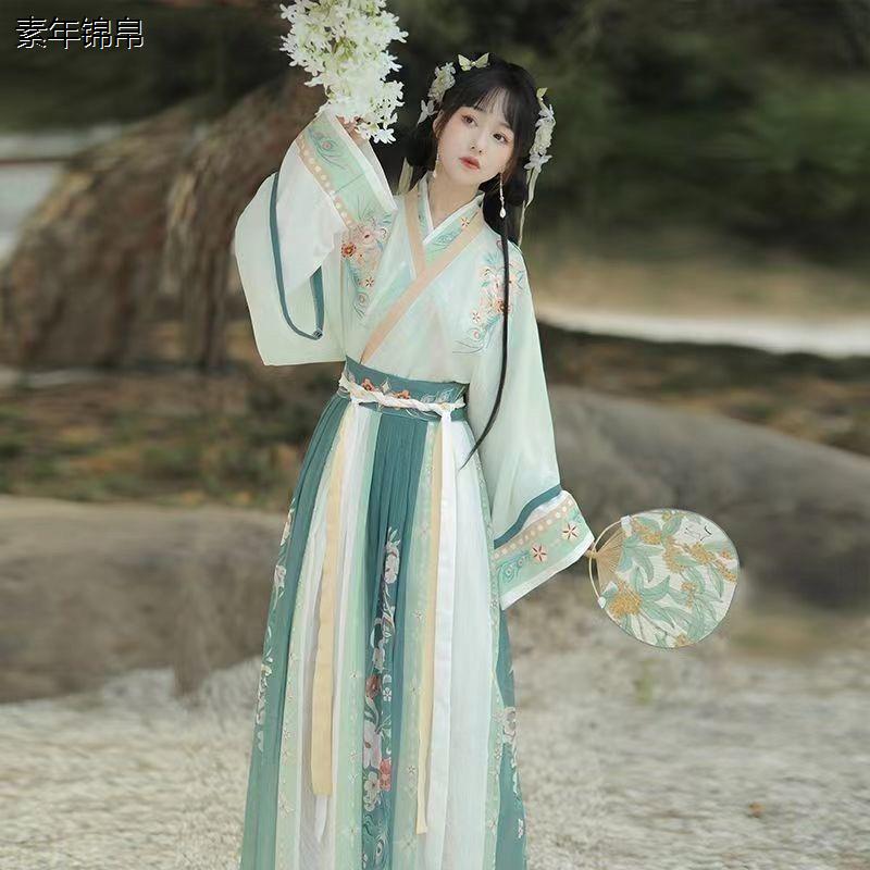 舒而原创汉服女烟雨渡晋制齐腰襦裙中国风改良日常夏秋新款