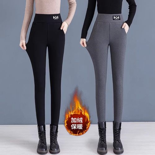 外穿高腰加绒打底裤秋冬保暖