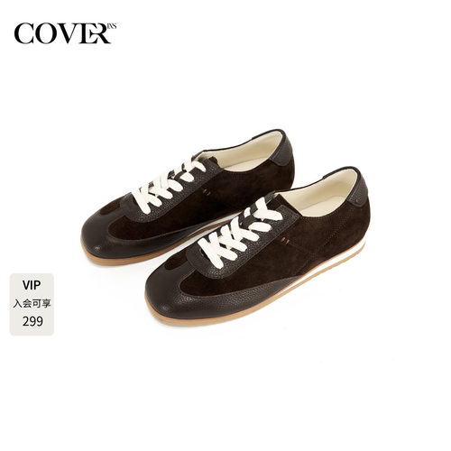 COVERINS2025冬季新款真皮德训鞋女休闲鞋CC35592020