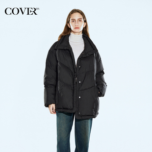 COVERINS轻薄被子感立领羽绒服女宽松保暖鸭绒CC34508170