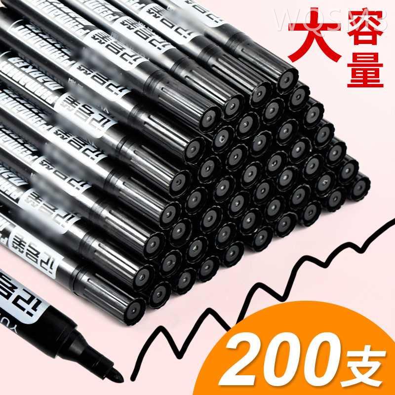 200支大头油性记号笔黑色大头笔大容量速干防水不掉色粗头签字笔