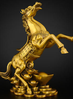 铜马摆件纯铜马到成功客厅装饰工艺品马上有元宝钱马摆件大号