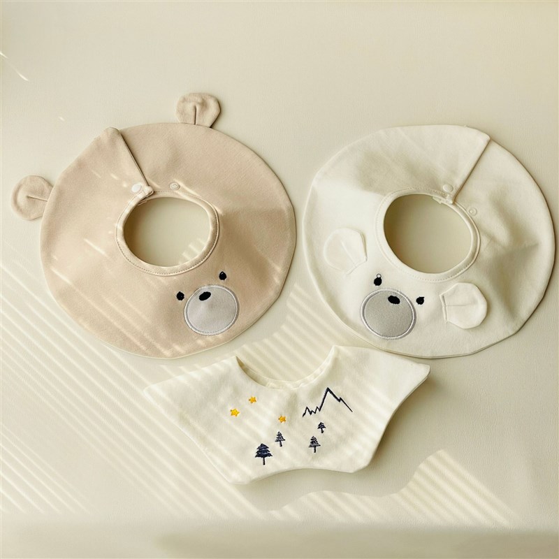 婴幼儿a类围兜圆形口水巾动物立体G造型可爱宝宝围嘴0-1岁