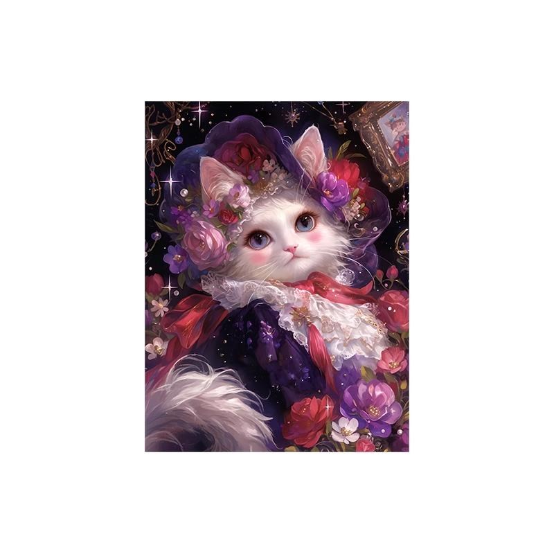 【矜贵猫咪】diym数字油画欧式手绘填充解压治愈系油彩丙烯装饰画图片