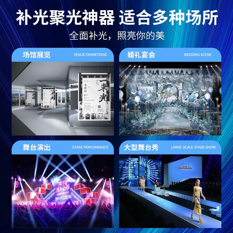 cob面光灯led帕灯200W补光灯婚庆酒吧直播间舞台演出宴会厅观众灯