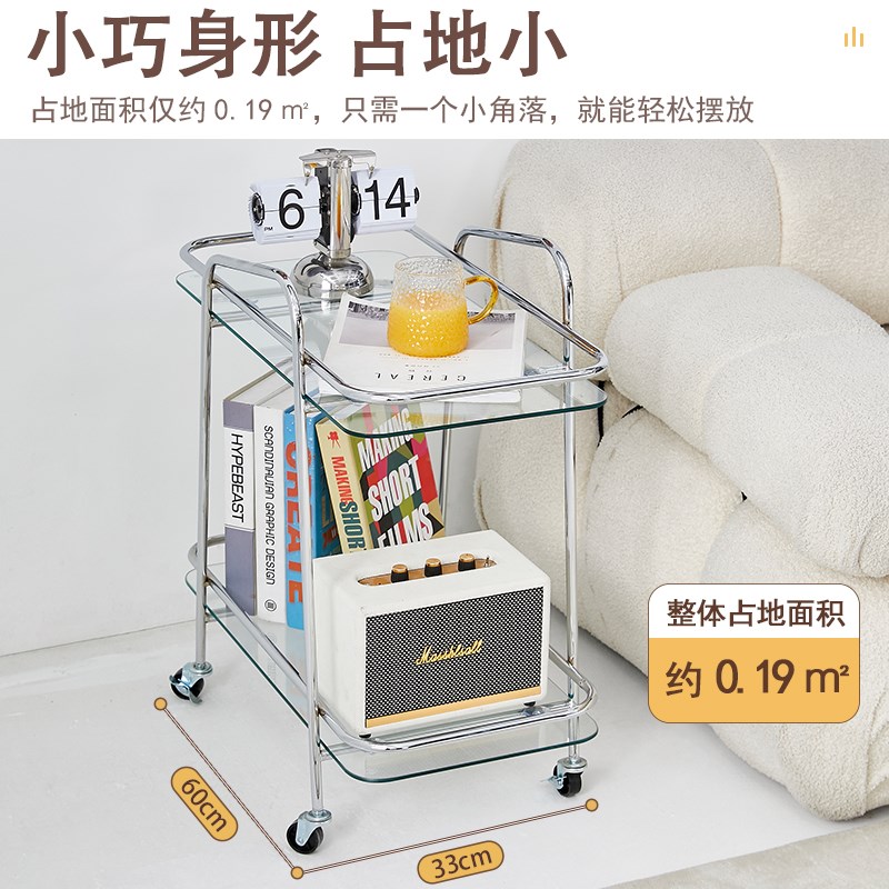 现货速发客厅沙发边几轻奢小型小桌子小茶几可移动边柜创意小推车