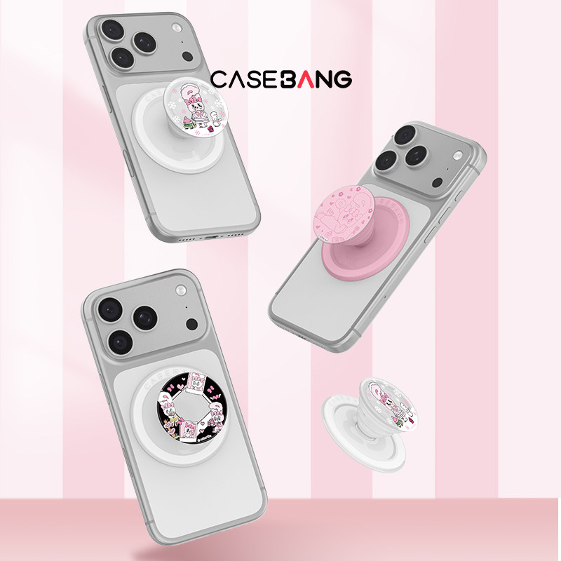 CASEBANGxESTHER BUNNY联名艾丝乐小兔的生活图鉴系列出奇磁吸气囊手机伸缩可拆卸防摔卡通支架图片