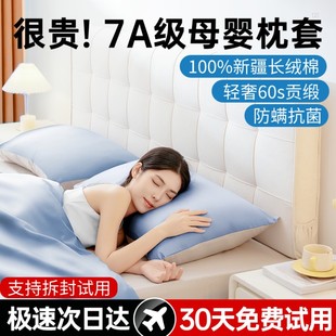 精选A类母婴枕套纯色防螨枕头套一对装高级家用儿童枕芯套新款100
