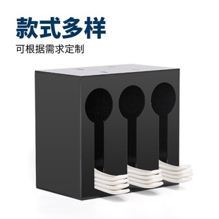 精选餐厅厨房勺子存放架带盖汤匙盒筷子勺子架沥水收纳盒火锅店置