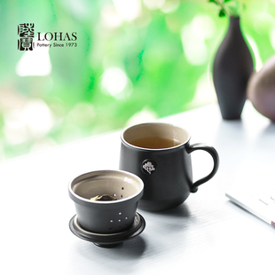 精选陆宝陶瓷茶具杯子茶水分离杯云中锦书盖杯过滤泡茶杯飘逸杯30