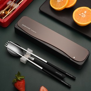 精选缔尚便携餐具盒学生筷子单人装空盒子可爱创意筷子勺子收纳盒