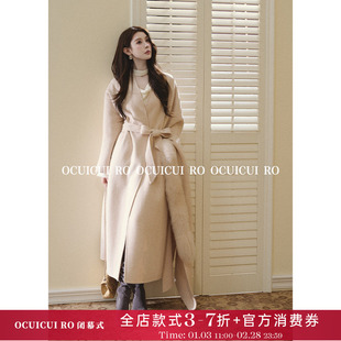 CUICUI崔崔【大约在冬季】狐狸毛领斗篷披肩+100羊毛双面呢大衣女