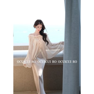 飘逸荷叶边上衣醋酸半身裙套装