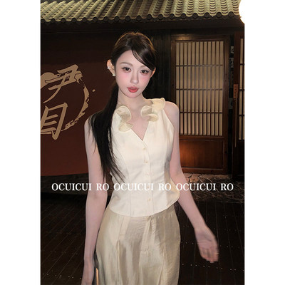 清冷贵气感天丝上衣阔腿裤套装