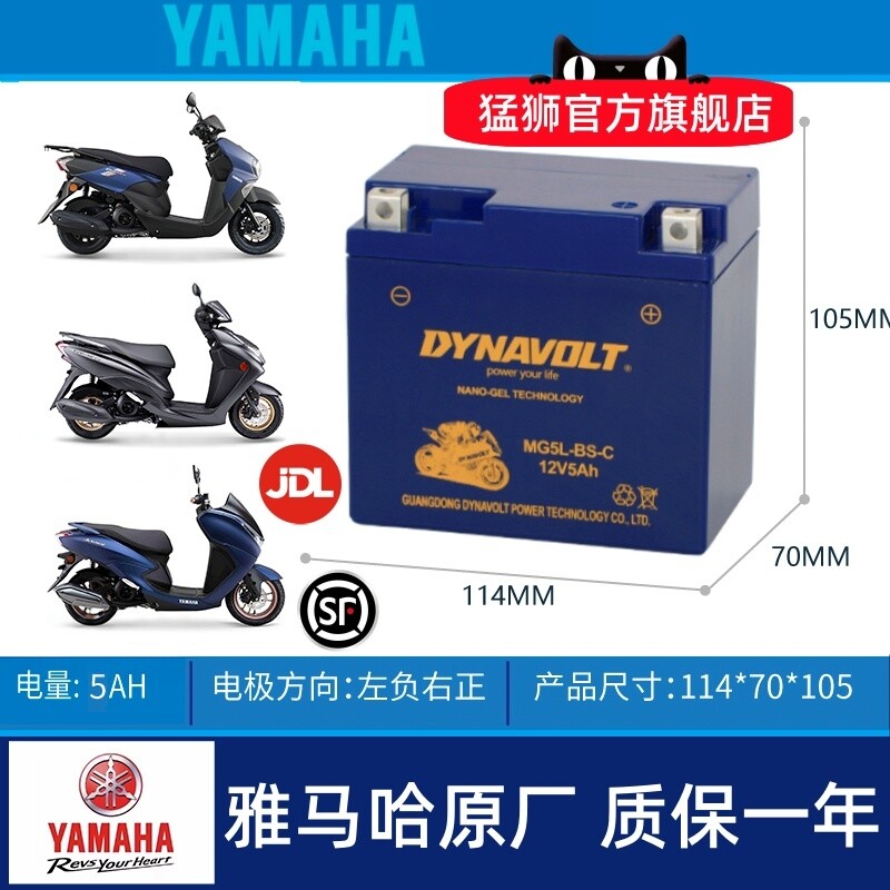 适用雅马哈摩托车电瓶巧格i125旭鹰福喜as125赛鹰凌鹰电池nmax155