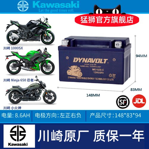 川崎Z800Z900Z1000忍者电瓶