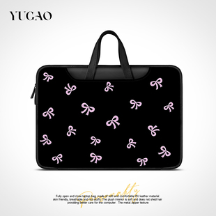 YG蝴蝶结插画笔记本电脑包女手提适用华为matebook14寸联想小新pro15寸苹果macbookair16寸内胆保护套2024新