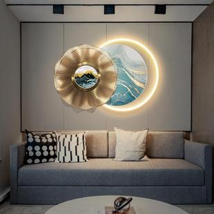 饰画发光立体简约led壁画样板间高级感挂画 轻奢客厅沙发背景墙装