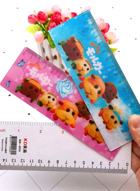 天竺鼠车车3D立体卡通15cm直尺 创意可爱PUIPUI儿童学生文具尺子