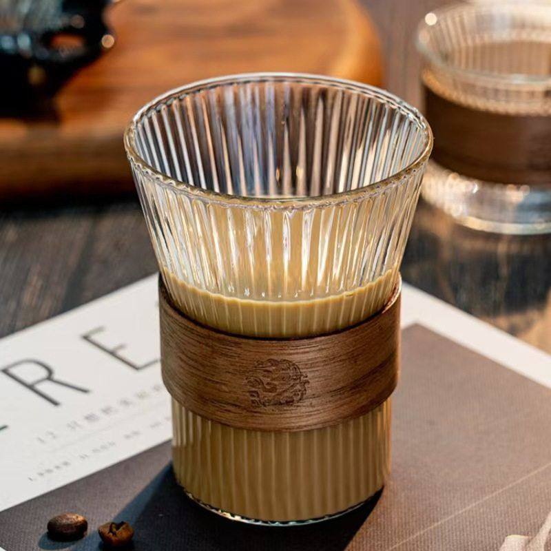 日式竖纹耐热玻璃水杯手冲挂耳咖啡杯泡茶杯颜值网红便携,餐饮具,玻璃杯,淘宝优惠券,粉丝福利购,淘宝优惠卷