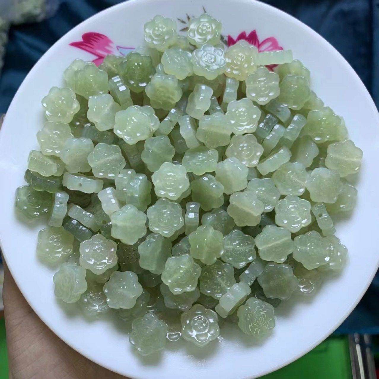 天然和田玉青海料双面花雕刻DIY配饰配件料子细腻水头足厂家,家居饰品,玉雕,淘宝优惠券,粉丝福利购,淘宝优惠卷