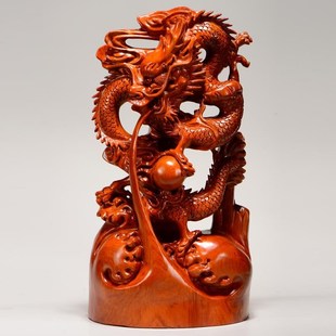 快速发货花梨实木雕刻龙摆件木头根雕游J龙出海十二生肖红木家居